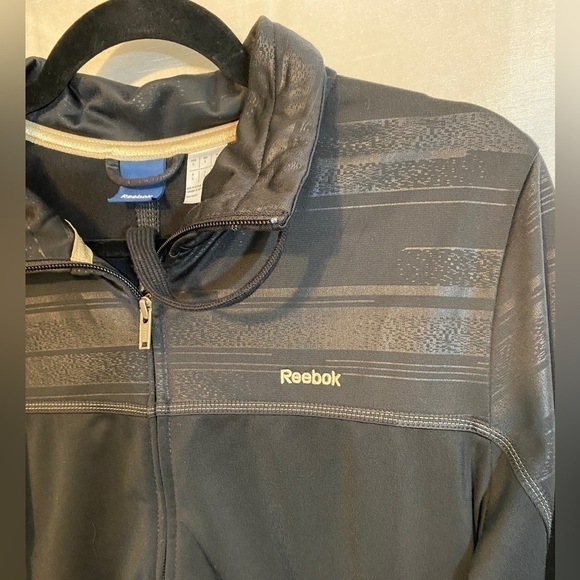 NWOT  Reebok Black Full Zip Jacket Shiny Woven Ladies Lg - Picture 6 of 13